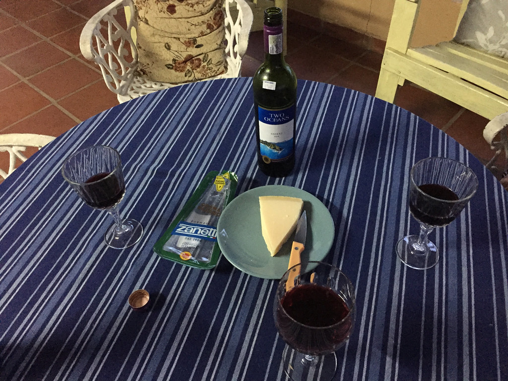 Two Oceans Shiraz and Zanetti Grana Padano 2