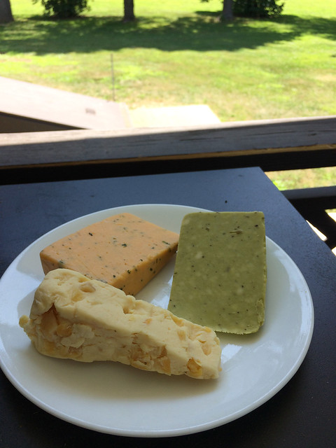 Mango Ginger Stilton, Sage Derby and Onion Chive cheeses