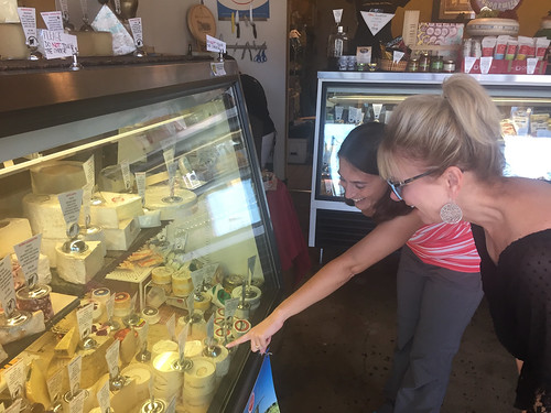 Pam and I choosing cheeses at Cheese Addiction