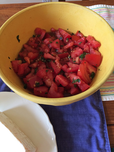 our Italian tomatoes for the Bruschetta topping