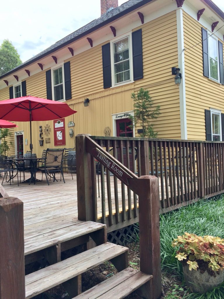 Heading inside for our wine tasting