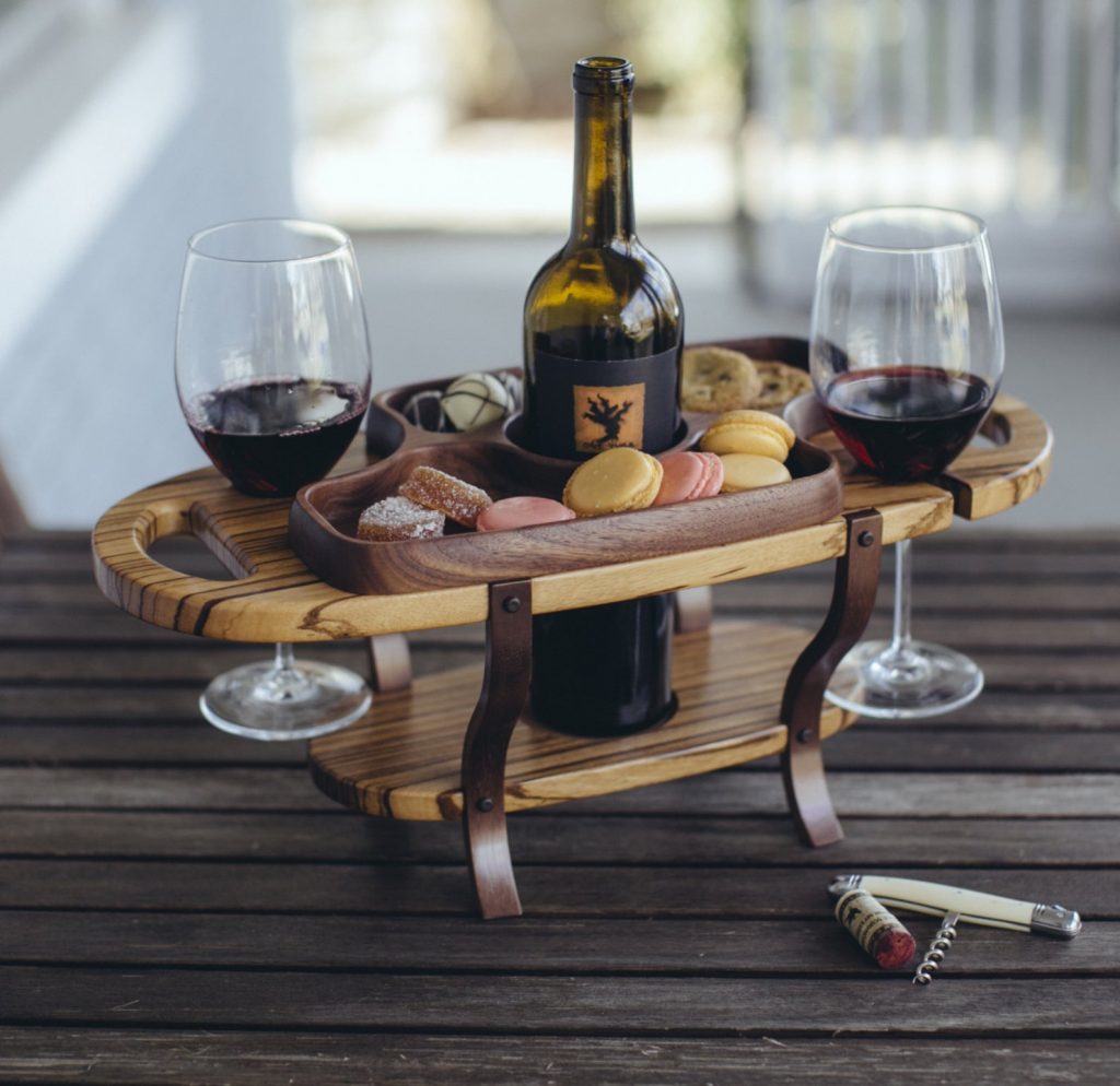 wood wine caddy