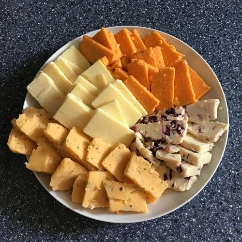collection of British cheeses